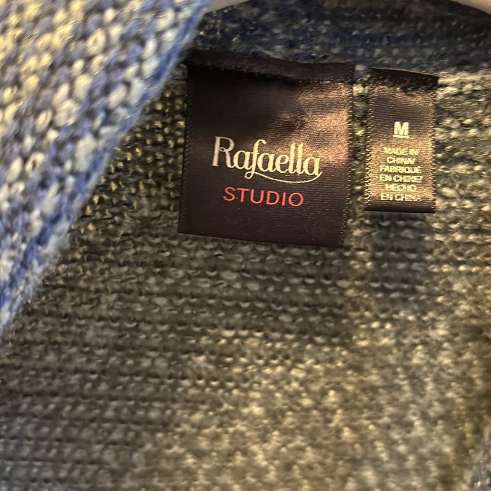 Rafaella Colorblock Fringe Open Front Cardigan Bl… - image 6